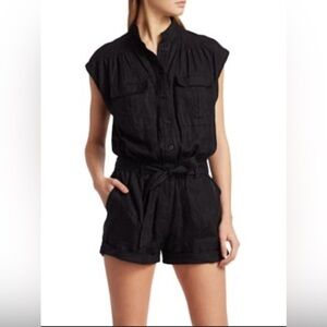NWTs FRAME 100% Linen Button-Up Romper Size XS